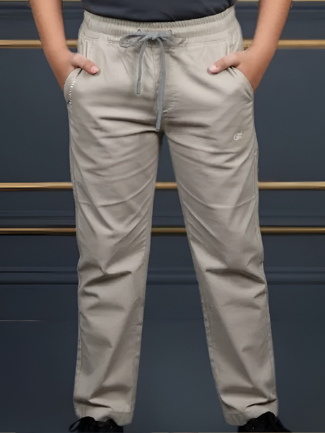 Boys' Premium Cream Comfort-Fit Track Pants