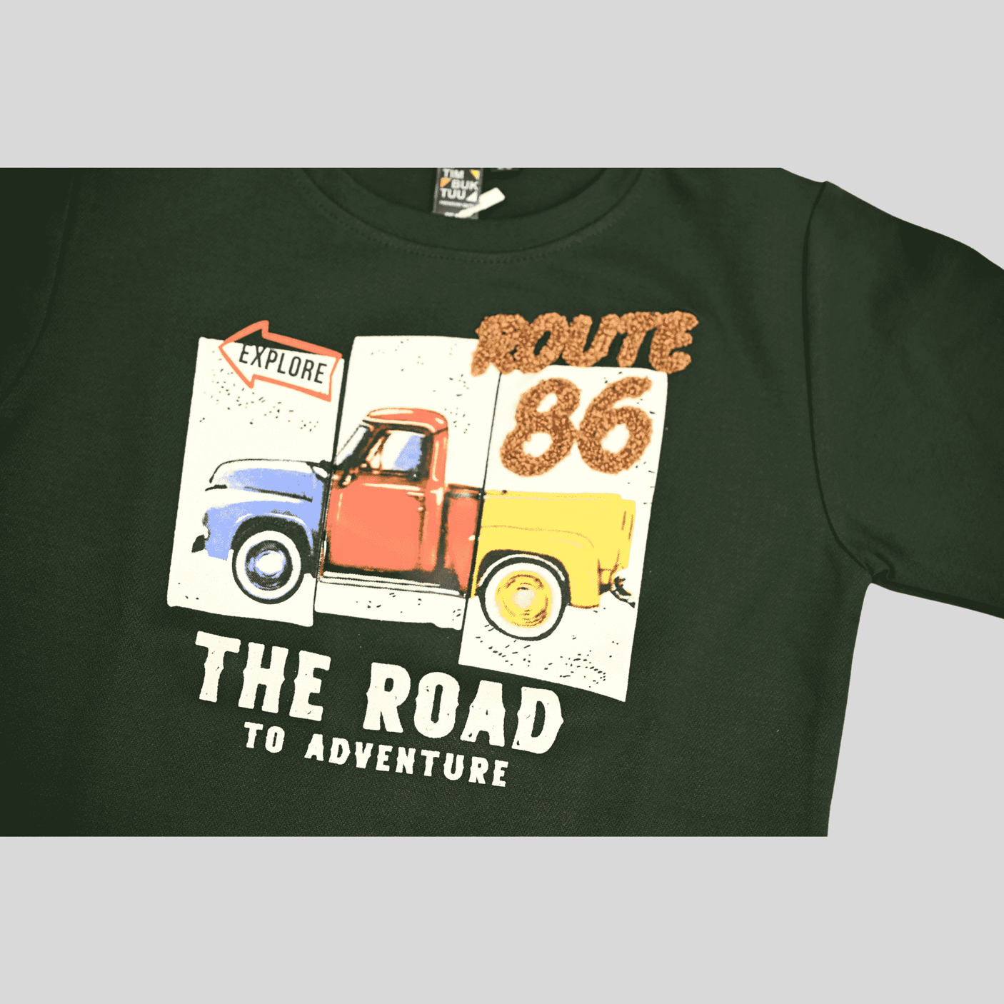 Boys Casual Half Sleeves Printed Round Neck T-Shirt - Green