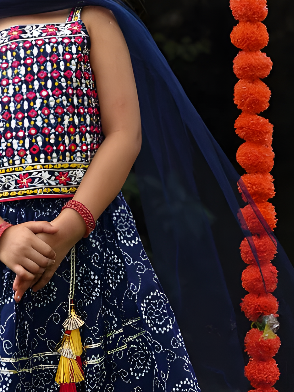 Girls' Dusty Pink Heavily Embroidered Lehenga Set