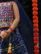 Girls' Dusty Pink Heavily Embroidered Lehenga Set