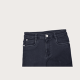 Girls Casual Plain Jeans Pant Fixed Waist - Dark Blue