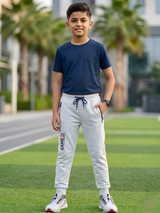 Boys Comfortable Grey Casual Track Pants