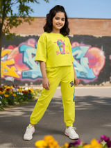 Girls' Neon Green "Be Loved" Graphic Coordinate Set