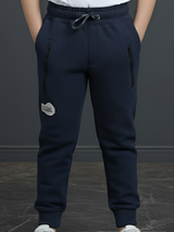 Boys' Navy Blue Waffle-Textured Active Track Pants