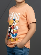 Boys' Peach Cartoon Friends Graphic T-Shirt