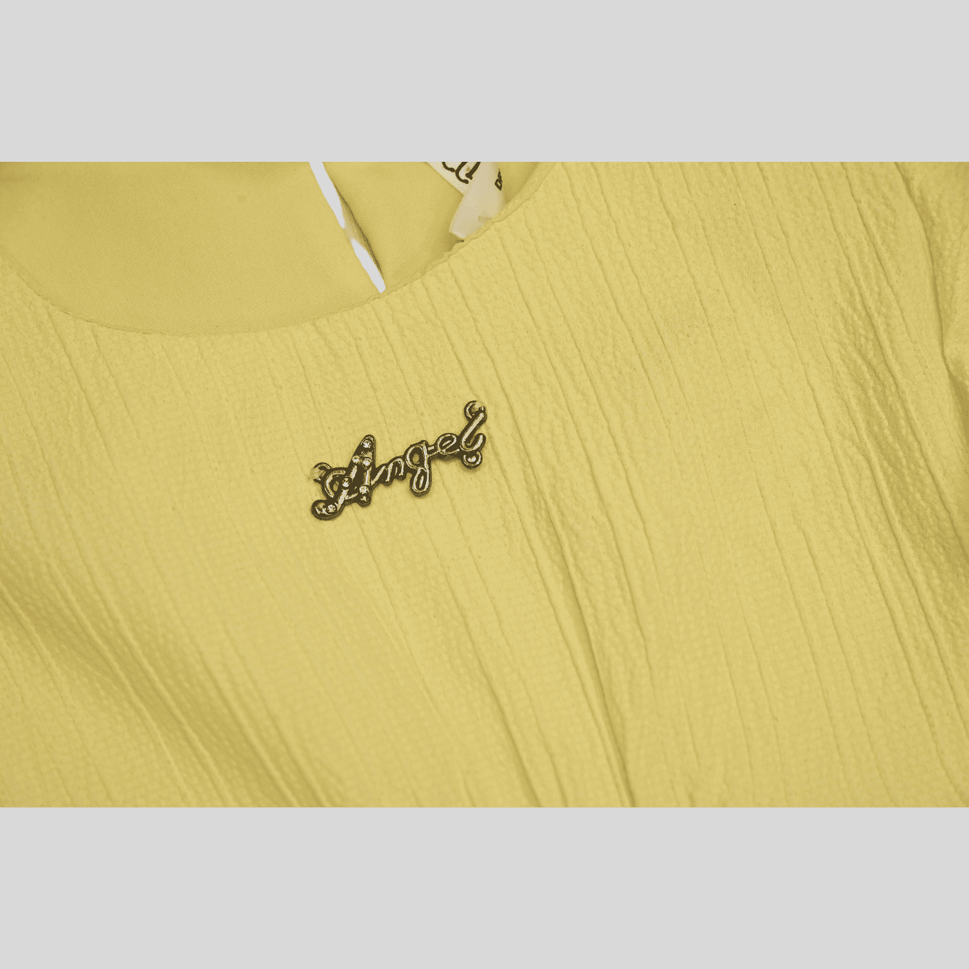 Girls Casual Half Sleeves Plain Regular Top - Yellow