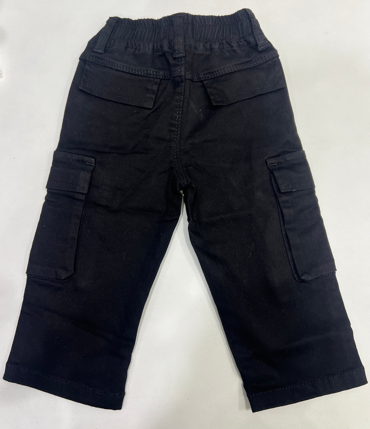 Kids' Black Cotton Cargo Pants