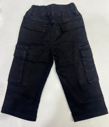Kids' Black Cotton Cargo Pants