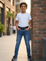 Boys' Premium Blue Slim-Fit Stretchable Denim Jeans