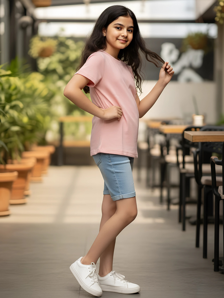 Girls' Essential Pink Cotton Top