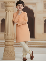 Boys Traditional Self Design Chudidar Kurta Set