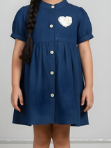 Navy Blue Button-Down Frock
