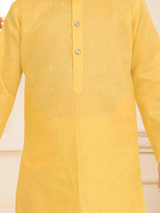 Boys Sunshine Yellow Cotton Silk Kurta Sets