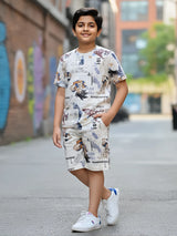 Young Legend Cream Urban Graphic Co-ord Set
