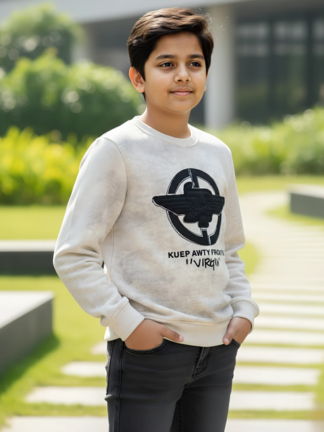 Kids' "KUEP AWTY" Graphic Fleece Sweatshirt