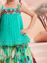 Girls' Multi-Tone Patchwork Lehenga Choli Set