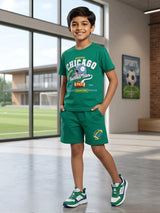 Boys' Emerald Green Chicago Football Graphic Co-ord Set