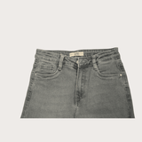 Girls Casual Plain Jeans Pant Fixed Waist - Grey