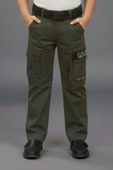 Olive Green Adventure Cargo Pants with Tactical Belt