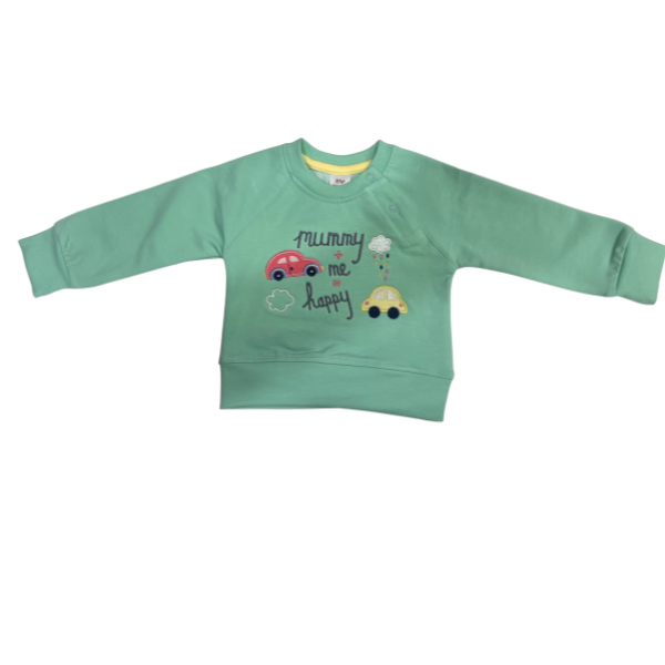Baby Boy 2-Piece Sweatshirt & Jogger Set – Mint Green "Mummy Makes Me Happy"