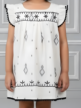 Cream Bohemian Embroidered Frock