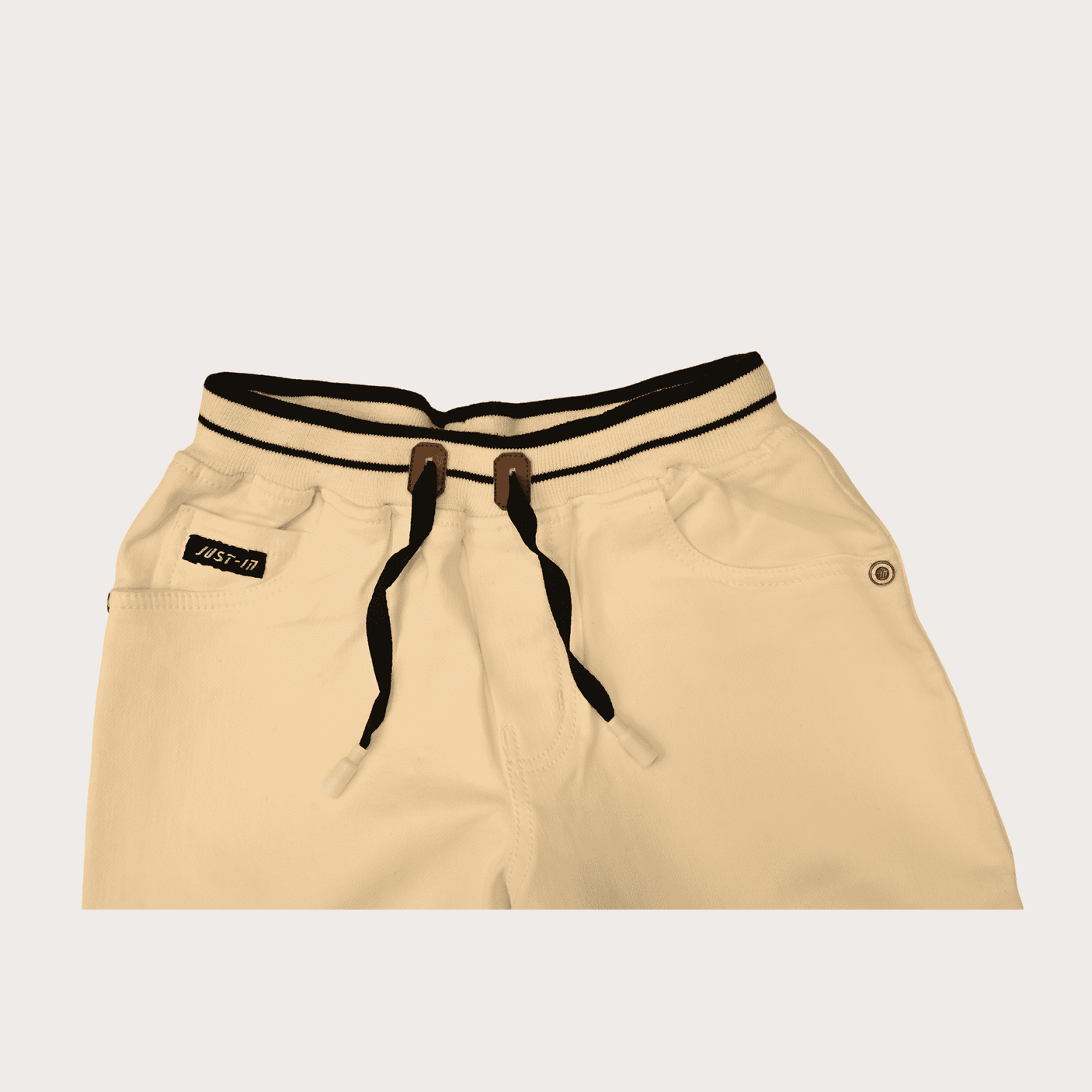 Boys Casual Plain Cotton Jamaican Full Elastic - White