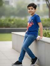 Kids' 'Free Spirit' Traveler Graphic T-Shirt - Navy Blue.