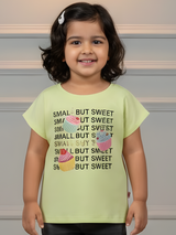 Girls Mint Green "Small But Sweet" Cupcake Graphic Tee
