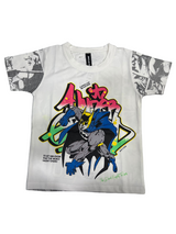 Boys white "Batman Graphic Tee with Bold Street Art Design"