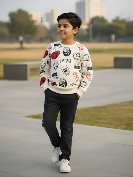 Boys' Marvel Comics Graphic Crewneck T-Shirt - Cream