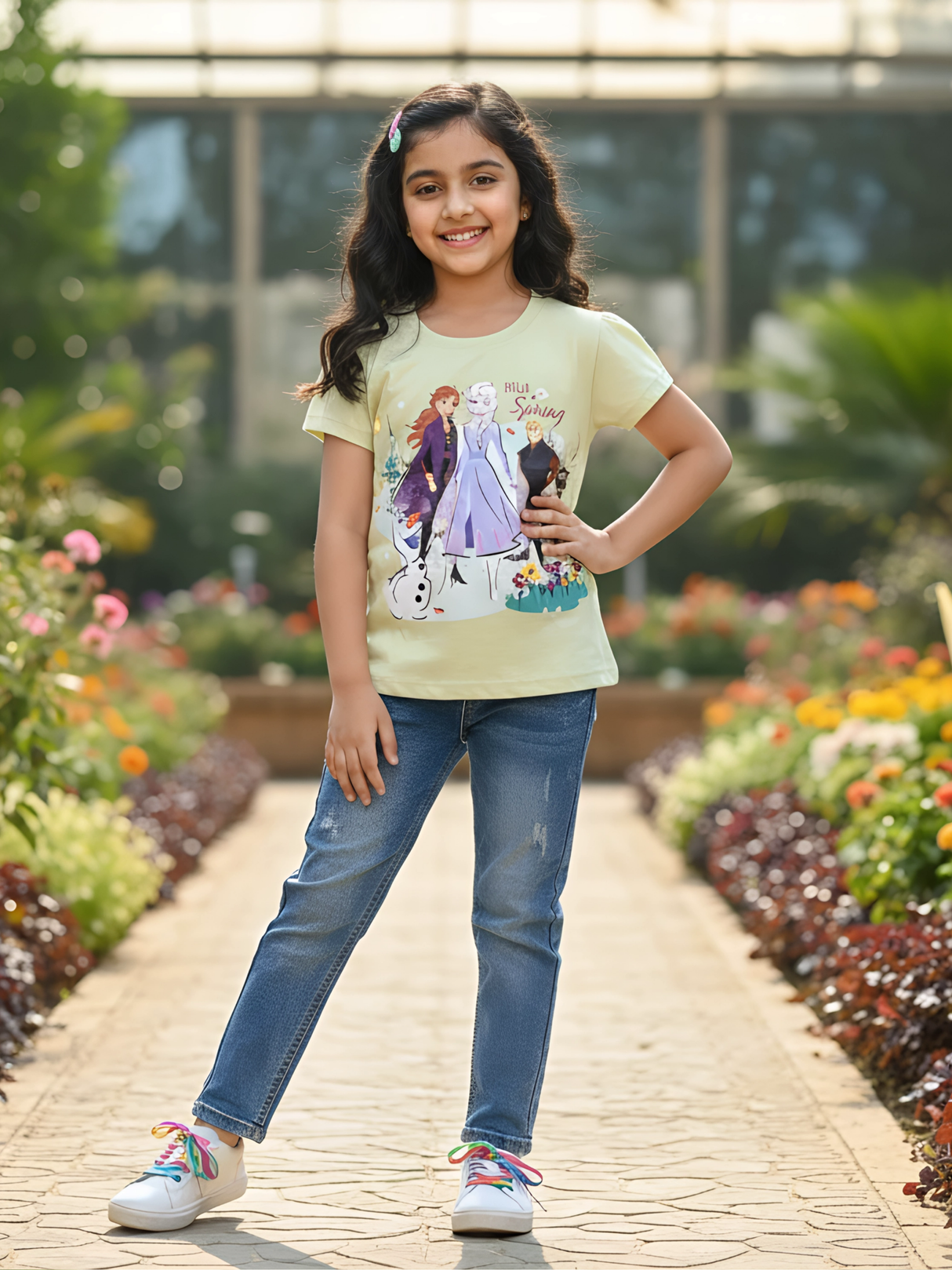 Frozen Theme Character Print Cotton Top