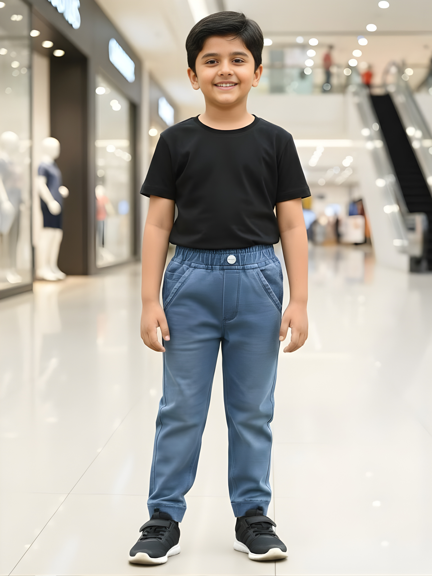 Boys' Light Blue Elasticated Comfort Fit Jeans