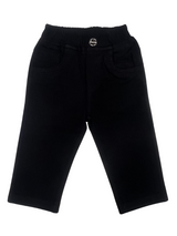 Boys Black Slim Fit Jogger Pants with Elastic Waistband