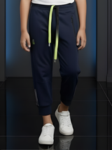 Boys' Blue Multi-Pocket Tactical Track Pants