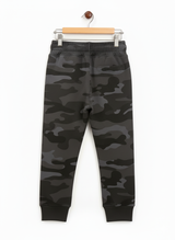 Boys' Dark Grey Camouflage Fleece Jogger Track Pants
