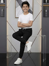 Boys' Premium Cotton Blend Black Joggers