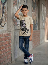 Boys Sage Green Unicorn Graphic T-Shirt