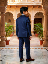Navy Blue Coat Suit for Boys - Premium Formal Wedding Wear ()