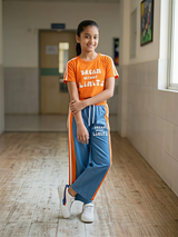 Girls Orange & Blue "Dream Without Limits" Co-ord Set