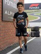 Boys Black Formula 1 Racing Graphic Coordinate Set