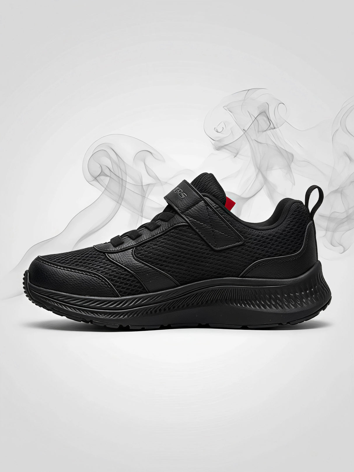 Skechers Unisex Black Velcro School Shoes.