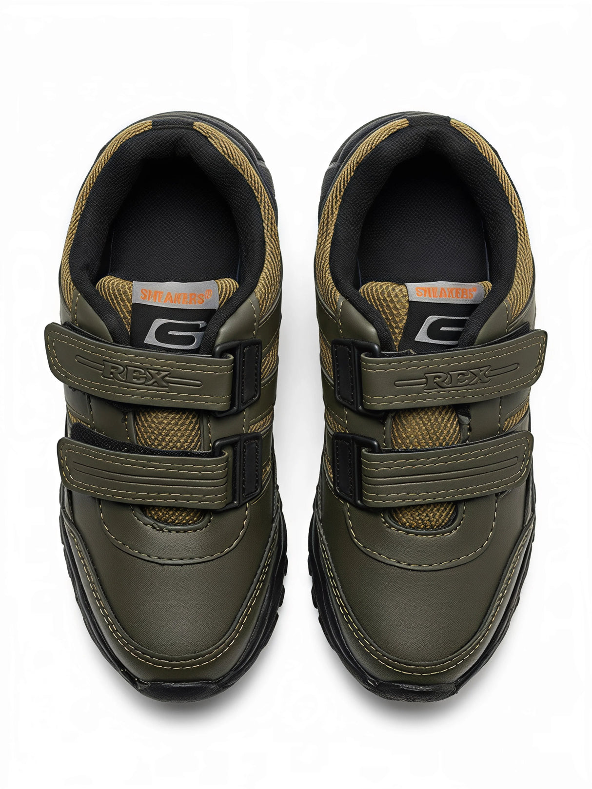 Rex Stealth Green Velcro Sneakers for Boys.