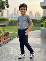 Boys Premium Navy Blue Slim Fit Stretchable Denim Jeans