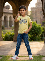 Boys "Ninja Team" Graphic T-Shirt - Vibrant Yellow