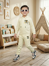 Boys Cream Hoodie & Jogger Set