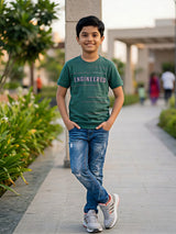 Boys' Forest Green "Engineered" Graphic T-Shirt