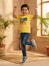Boys Vibrant Yellow "Good Day" Graphic T-Shirt