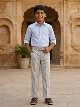 Boys' Premium Slim-Fit Formal Grey Pant