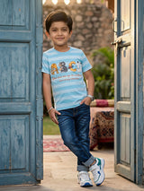 Boys Maroon Alphabet Graphic Cotton T-Shirt