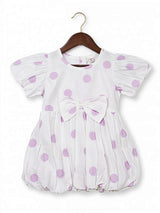 Girls Purple Polka Dot Cotton Frock